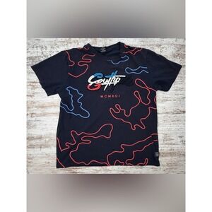 Y2k Southpole Navy Graphic Tee with Red & Blue 3d Accents GUC XL